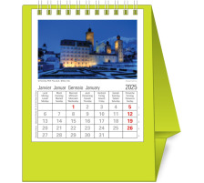 NOVOS Tischkalender Helvetia 2025 501098 1M/1S hellgrün ML 11.5x14cm