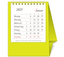 NOVOS Tischkalender Pro Bristol 2024 509025 1M/1S hellgrün DE 11.5x13.5cm