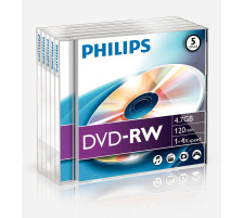 PHILIPS DVD-RW Jewel 4.7GB 35937 5 Pcs