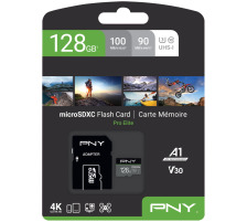 PNY micro-SDXC Pro Elite 128GB PSDU128V3 UHS-I U3 A1 & adapter
