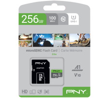 PNY micro-SDXC Elite 256GB PSDU256V1 UHS-I U1/A1(V10)& SD adapter