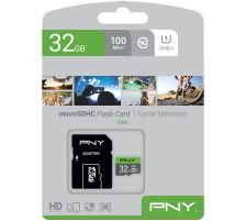 PNY micro-SDHC Elite 32GB PSDU32GU1 UHS-I U1 & adapter