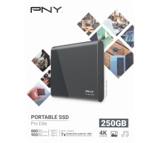 PNY Pro Elite USB 3.1 Gen 2 250GB PSD0CS206 Type-C Portable SSD dark-grey