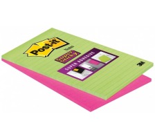 POST-IT Block Super Sticky 125x200mm 5845-SSEU grün/pink, 2x45 Blatt, liniert