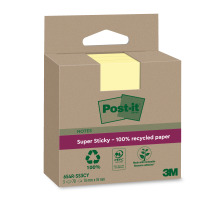 POST-IT SuperSticky Notes 76x76mm 654 RSS3C Recycling,gelb 3x70 Blatt