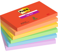 POST-IT Super Sticky Notes 127x76mm 6556SS PLAYFUL Collection 6x90 Blatt