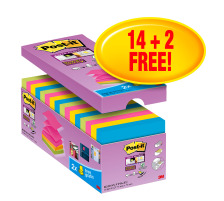 POST-IT Super Sticky Z-Notes 76x76mm R330SSVP 14+2 gratis 90 Blatt