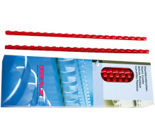 RENZ Plastikbinderücken 12mm A4 17120221 rot, 21 Ringe 100 Stück