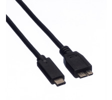 ROLINE USB-C-Micro B, Datenkabel 11.02.900 Black, ST/ST, 3.2 Gen2 1m