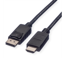 ROLINE DisplayPort-HDMI Kabel 11.04.578 Black, ST/ST, 1080p 1m