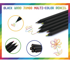 ROOST Farbstift dick TSKY-C02 4-farbig, 3-eckig black