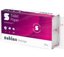 SATINO Toilettenpapier Prestige 043030 4-lagig, 8 Rollen, hochweiss