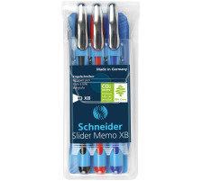 SCHNEIDER Kugelschreiber Slider Memo XB 150293 assortiert, Etui 3 Stück