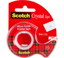 SCOTCH Crystal Tape 19mmx7.5m 6-1975D kristallklar, auf Abroller