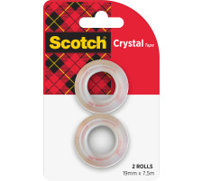 SCOTCH Crystal Tape 19mmx7,5m 6-1975R2 kristallklar 2 Rollen