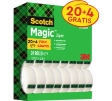 SCOTCH Magic Tape 810 19mmx33m 8-1933R24 invisible, 20+4, 24 Stk.