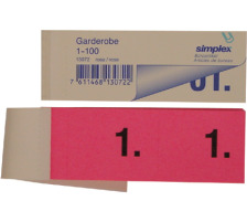 SIMPLEX Garderobenblock 1-100 13072 rosa 100 Blatt