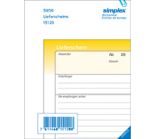 SIMPLEX Lieferscheine D A6 15120D gelb/weiss 50x2 Blatt