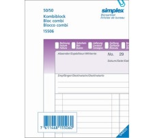 SIMPLEX Kombiblock D/F/I A6 15506 Durchschreibepapier 50x2 Blatt