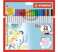 STABILO Fasermaler Pen 68 Brush 568/24-21 ass. 24 Stück