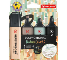 STABILO Boss Leuchtmarker Original 70/4-2-5 Nature Colors 3 + 1 schwarz