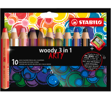 STABILO Farbstifte woody 3in1 880/10-1- ARTY 10 Stück