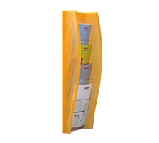STYRO Wandprospekthalter A4 128-340.0 orange 4 Fächer