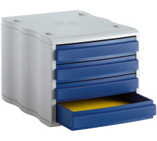 STYRO Schubladenbox blau/grau 248850038 4 Fächer
