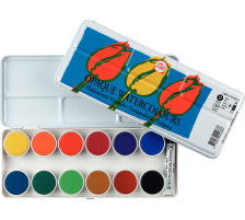 TALENS Deckfarbe Aquarell Set 9592-0012 12 Farben + 1 Tube weiss
