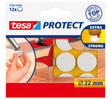 TESA Filzgleiter Protect 22mm 578930000 weiss, rund 12 Stück