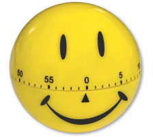 TIME TEX Zeitdauer-Uhr 61905 lachendes Gesicht 7cm ø, gelb