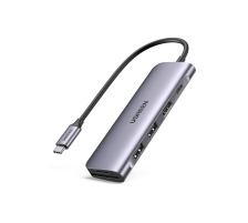 UGREEN USB-C Hub 6in1, Silver 70411 HDMI,2xUSB-A,SD TF,USB-C PD