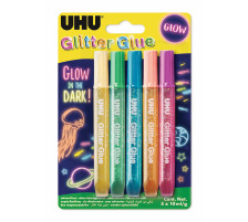 UHU Glitter Glue Glow 48210 5 Farben