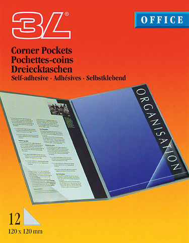 3L Corner-Pockets 100x100mm 10011 transp. 12 pcs. transp. 12 pcs.