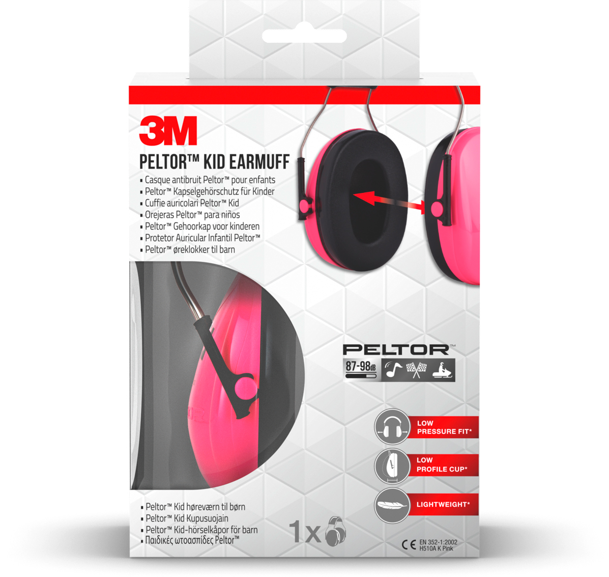 3M Protection auditive Kid H510AKPC pink 87-98 dB