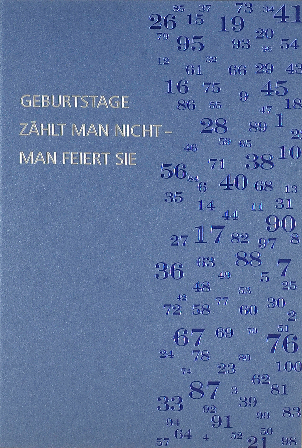 Geburtstagskarte mit Zahlen 0163654 blau B6