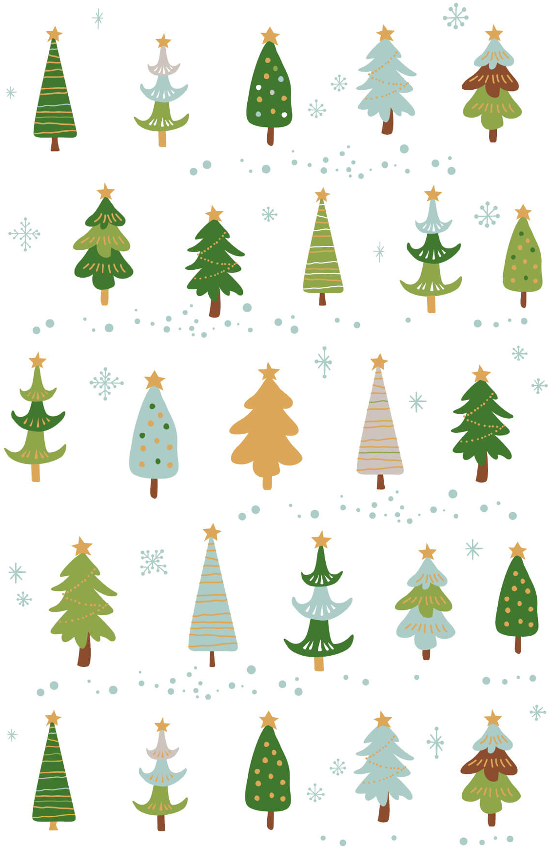 ABC Weihnachtskarten A6 18104 kleine Tannenbäume 5 Stück
