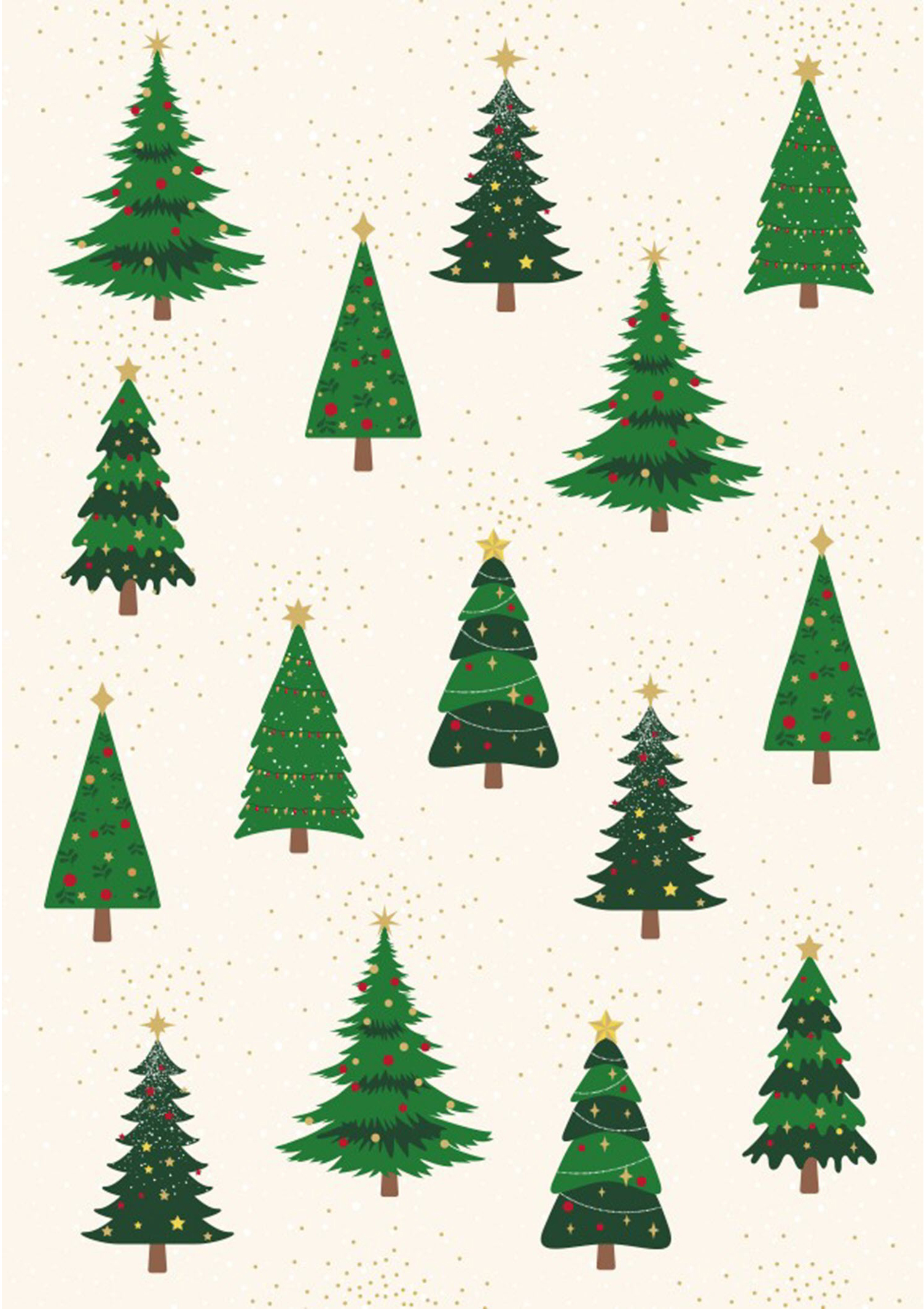 ABC Weihnachtskarten A6 18135 Weihnachtsbäume 5 Stück