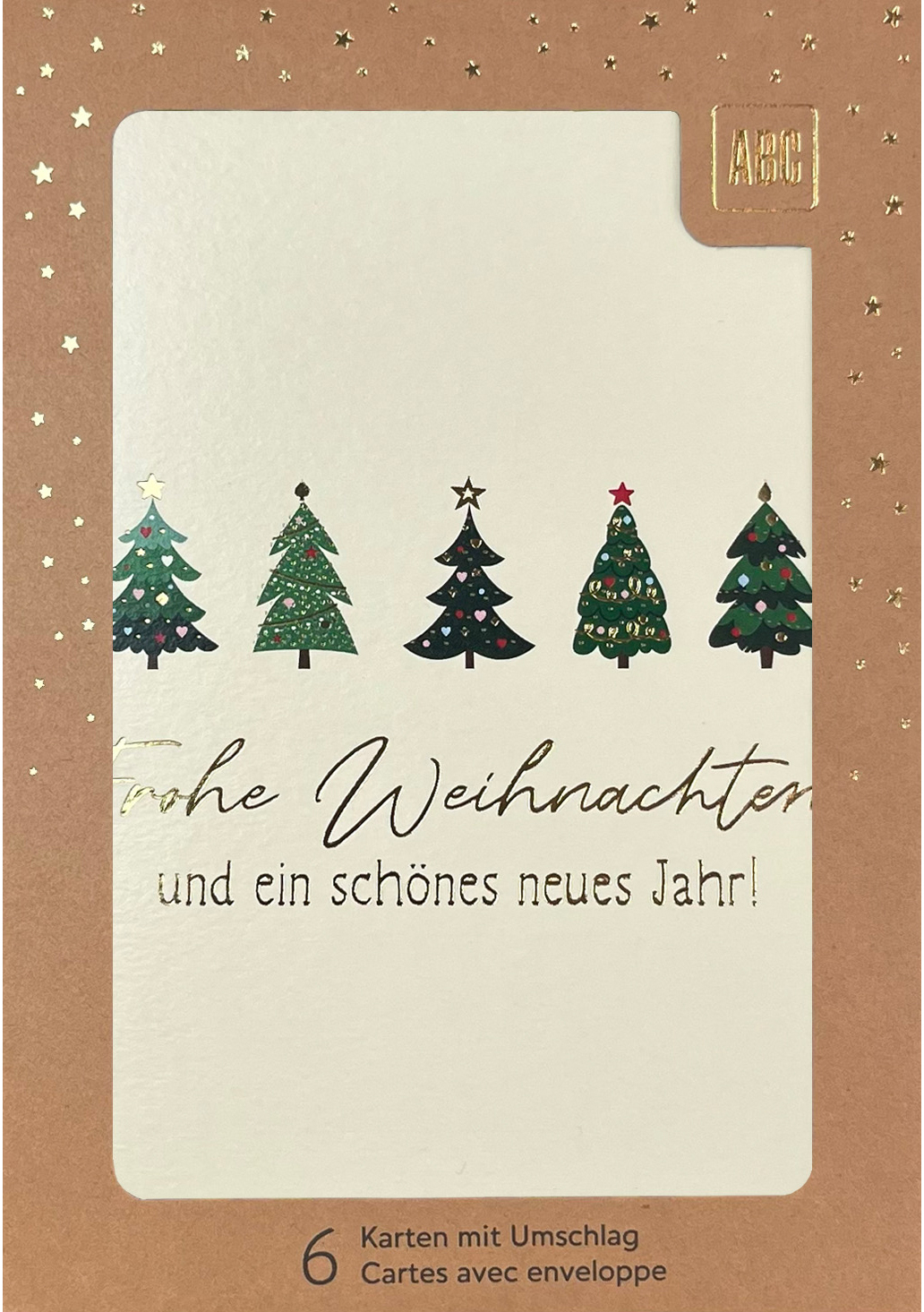 ABC Weihnachtskarten A6 18154 Süsse Weihnachtsbäume 6 Stück