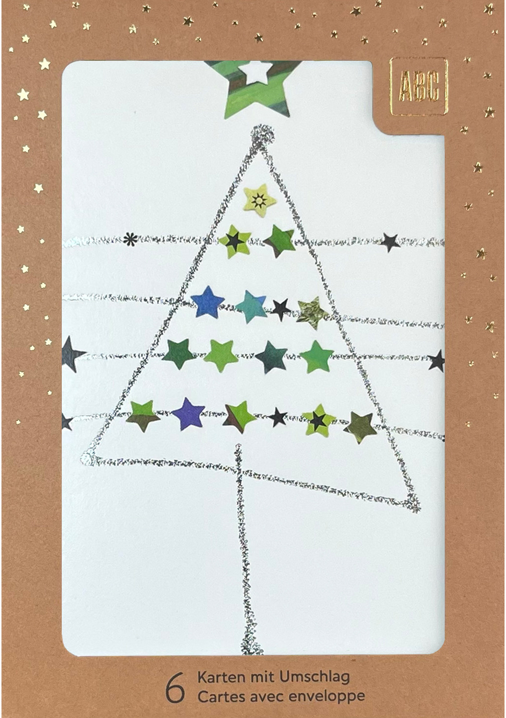 ABC Weihnachtskarten A6 18168 Sternenwunsch 6 Stück