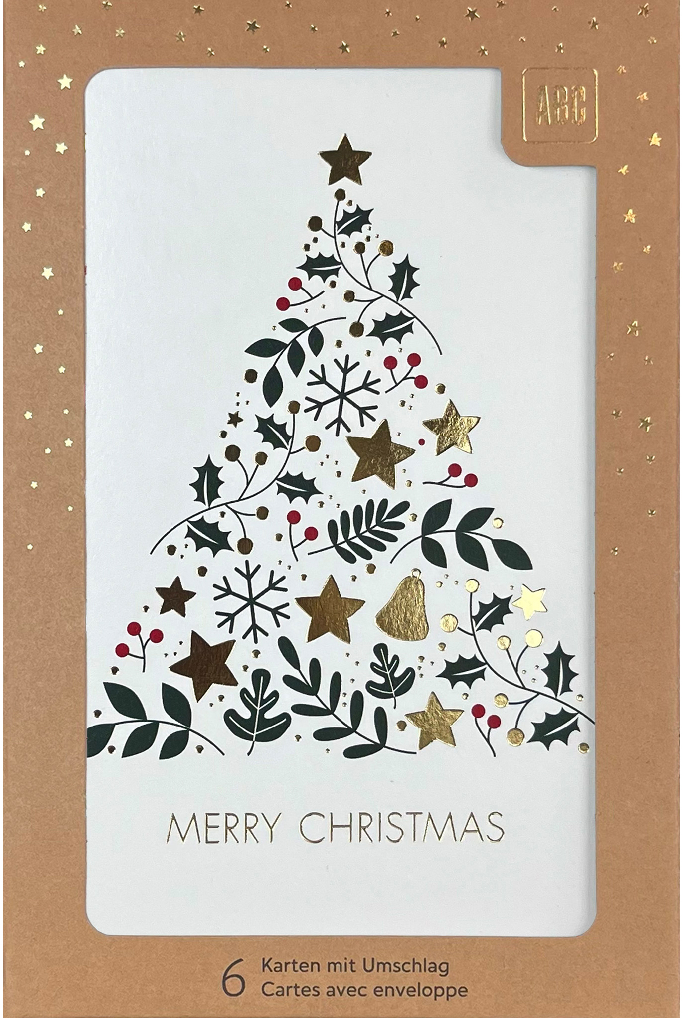ABC Weihnachtskarten B6 18209 Weihnachtsbaum 6 Stk.