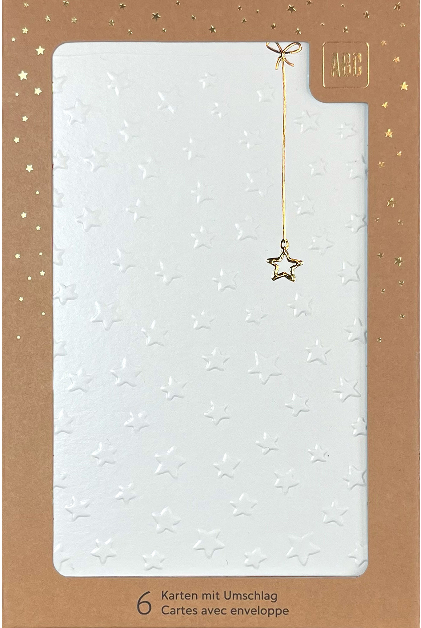 ABC Weihnachtskarten B6 18210 Sternenanhänger 6 Stück