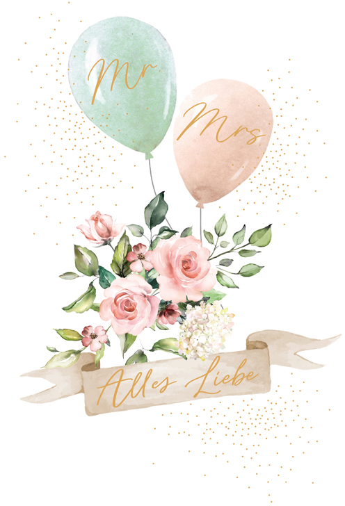 photo ABC Carte de mariage B6 51652 Tout amour Mr. Mrs.