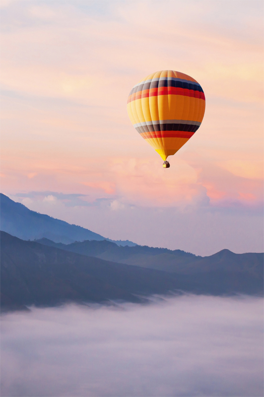 photo ABC Carte de voeux en blanc B6 51803 Ballon à air chaud