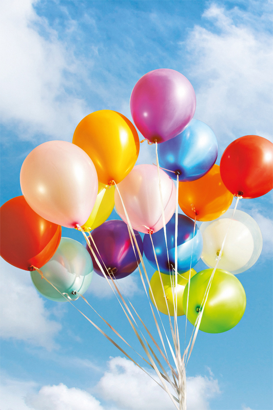 photo ABC Carte de voeux en blanc B6 51825 Ballons colorés