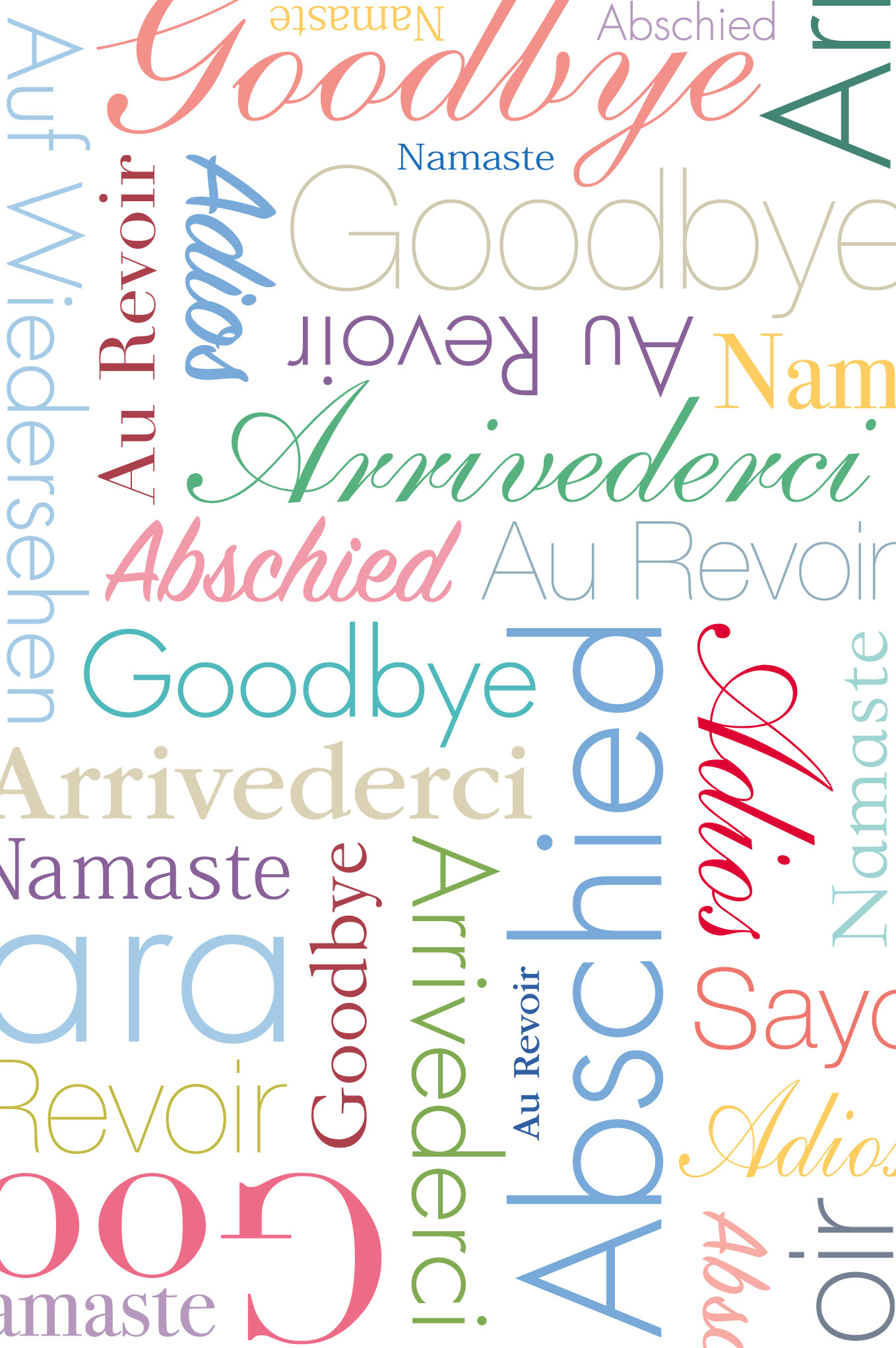 photo ABC Carte d'adieu B6 52179 Adieux multilingues
