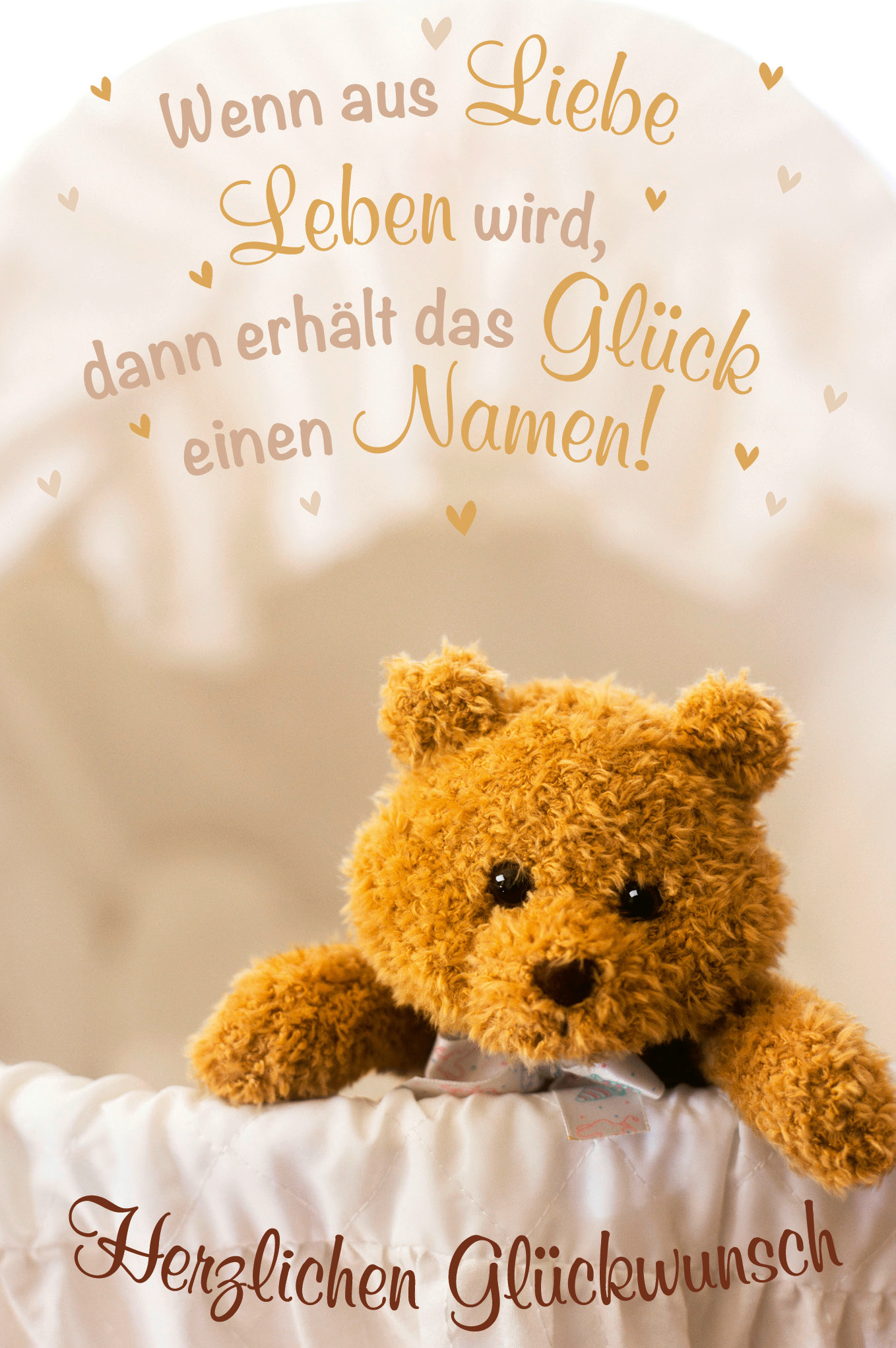 photo ABC Carte de voeux Baby B6 52623 Ours en peluche