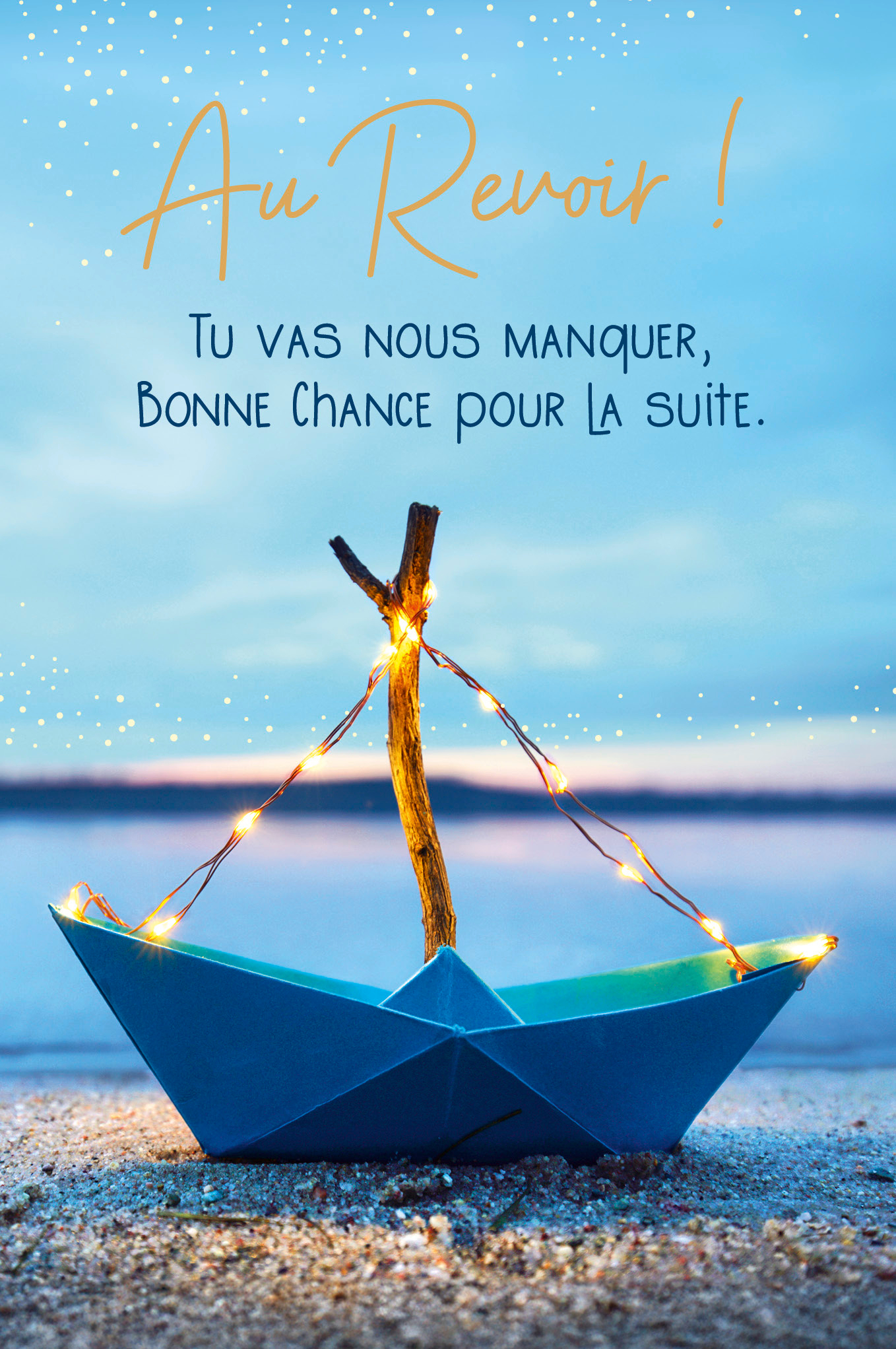 photo ABC Carte d'adieu FR B6 53218 Bateaux en papier