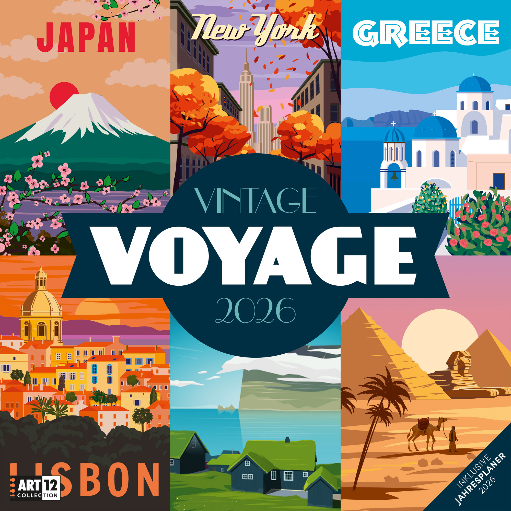 photo ACKERMANN Calendrier 2026 4603 Vintage Voyage ML 30x30cm