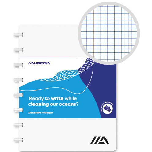 photo ADOC Classeur Ocean Waste A5 3044.211 blanc, quadrillé 72 feuilles